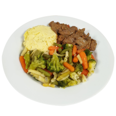 Coq au vin (k+v) Franse groentemix Aardappelpuree
